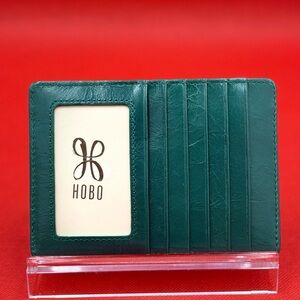 HOBO Euro Slide Card Case Wallet Leather Alpine Green New